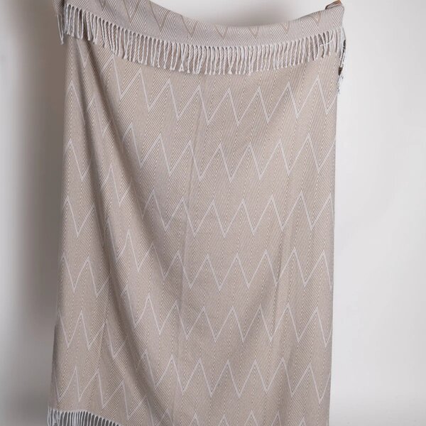 Bavlnená Deka Cassera - Beige Zigzag