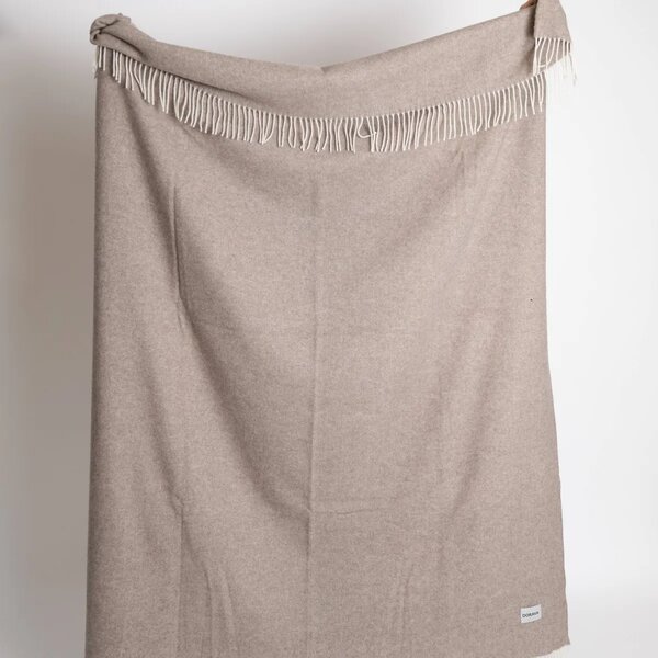 Vlnená deka z merino vlny Liora - Soft Brown