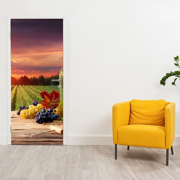 Fototapeta na dvere - Vinice s vínom (95x205cm)