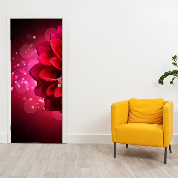 Fototapeta na dvere - Červená kvetina (95x205cm)
