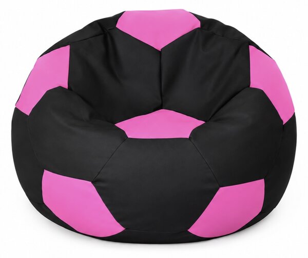 JAKS Sedací vak futbalová lopta čierno ružový