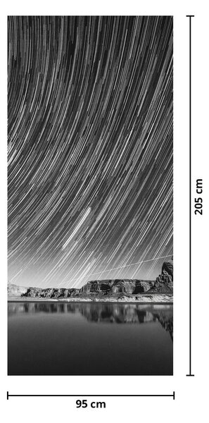 Fototapeta na dvere - Čiernobiela hviezdna obloha (95x205cm)