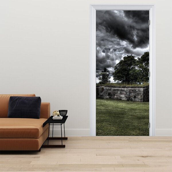 Fototapeta na dvere - Zatiahnutá obloha (95x205cm)