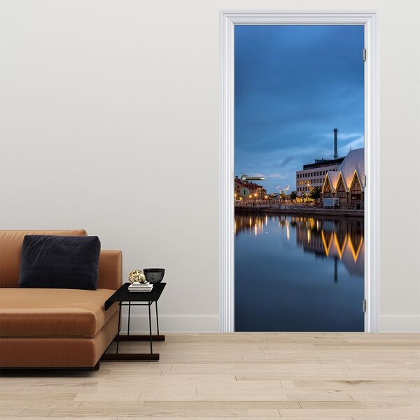 Fototapeta na dvere - Vodný kanál - Göteborg (95x205cm)