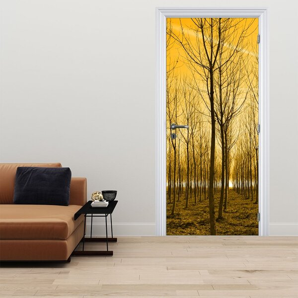 Fototapeta na dvere - Les pri západe slnka (95x205cm)