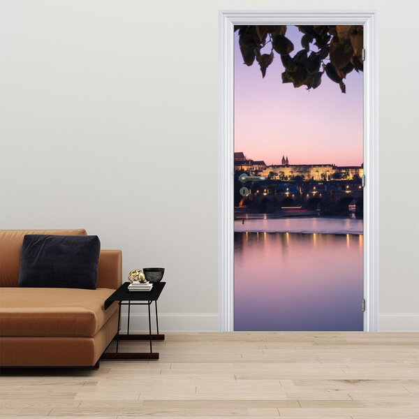 Fototapeta na dvere - Pražský hrad a Vltava (95x205cm)