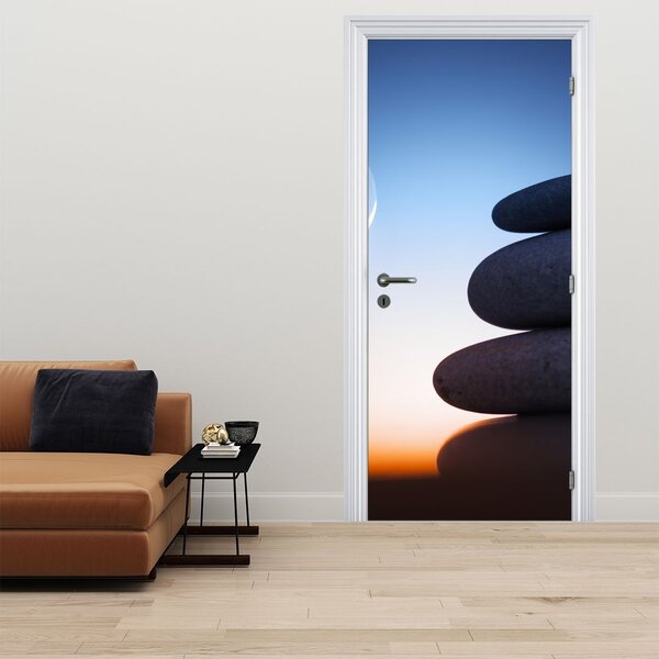 Fototapeta na dvere - Poskladané kamene na sebe (95x205cm)