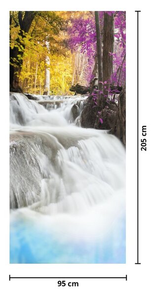 Fototapeta na dvere - Erawan, vodopád v lese (95x205cm)