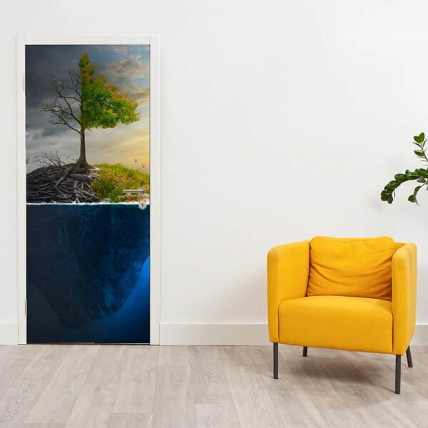 Fototapeta na dvere - Znázornenie dvoch strán (95x205cm)