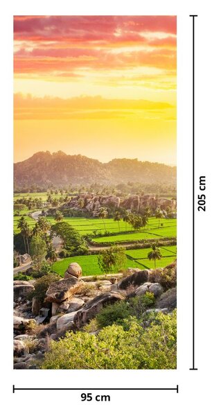 Fototapeta na dvere - Hampi, údolie v Indii (95x205cm)