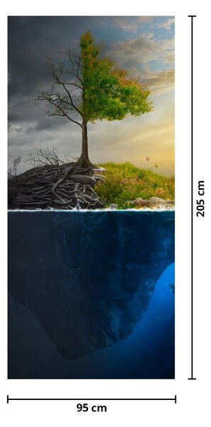 Fototapeta na dvere - Znázornenie dvoch strán (95x205cm)
