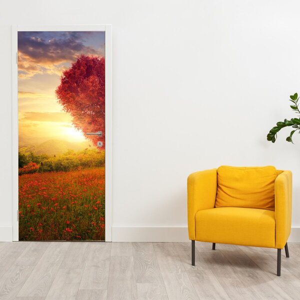 Fototapeta na dvere - Strom v tvare srdca (95x205cm)