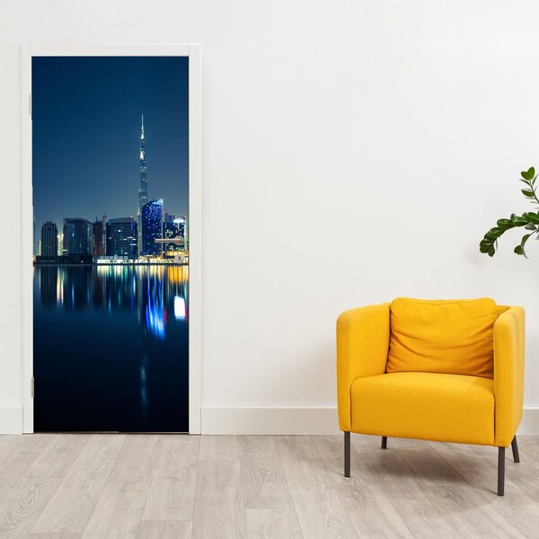 Fototapeta na dvere - Nočné mesto (95x205cm)