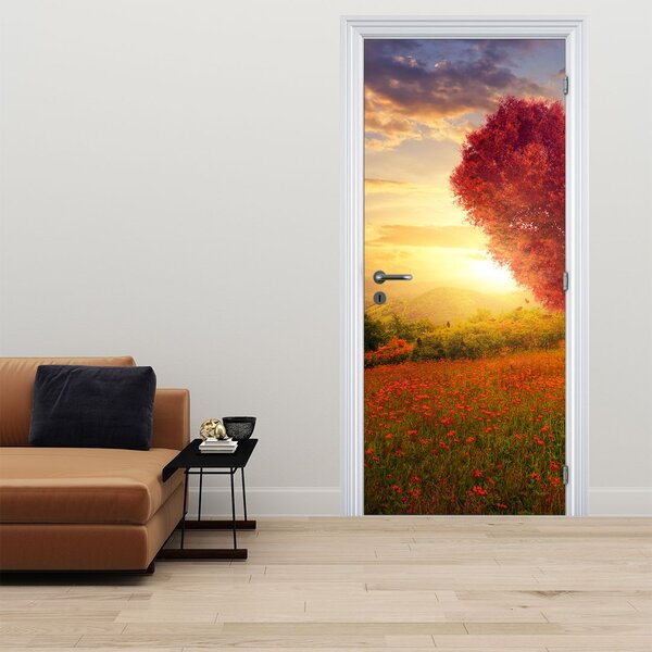 Fototapeta na dvere - Strom v tvare srdca (95x205cm)