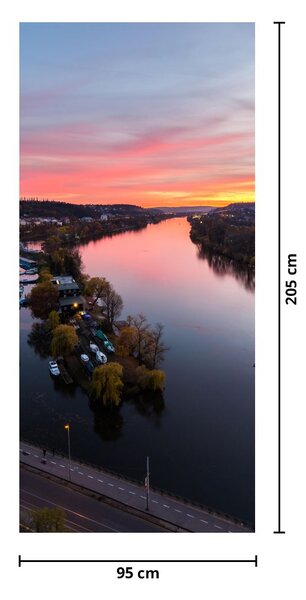 Fototapeta na dvere - Nočná Praha (95x205cm)