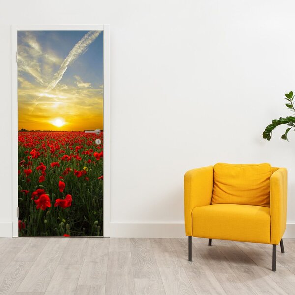 Fototapeta na dvere - Pole vlčích makov (95x205cm)