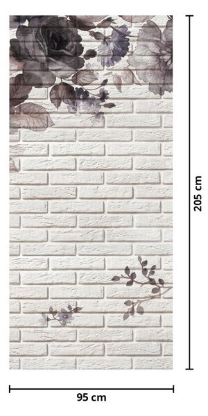 Fototapeta na dvere - Múr s kyticou (95x205cm)