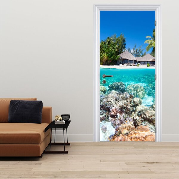 Fototapeta na dvere - Pláže na tropickom ostrove (95x205cm)