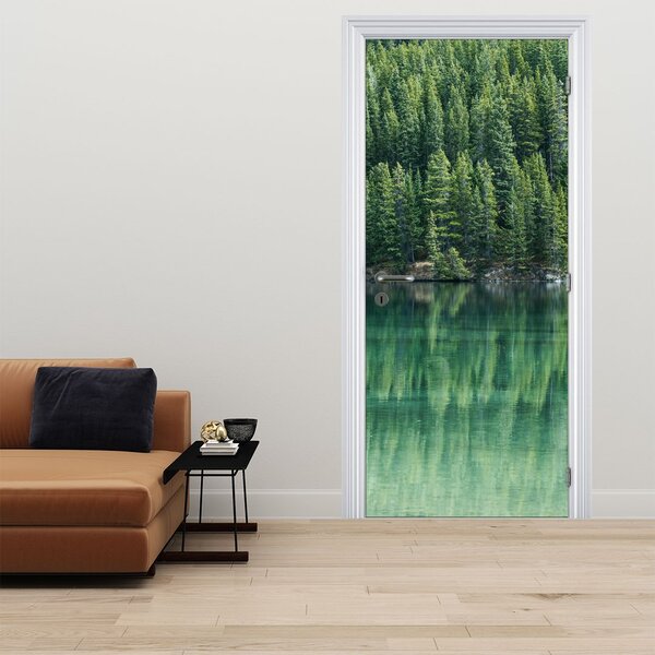 Fototapeta na dvere - Ihličnany pri jazere (95x205cm)