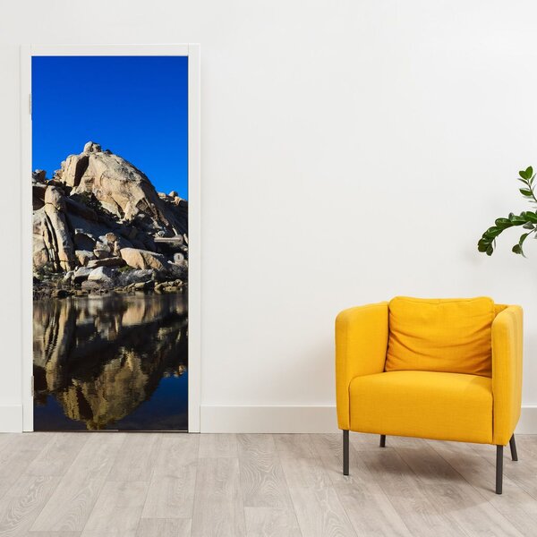 Fototapeta na dvere - Zrkadlenie skál (95x205cm)