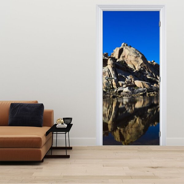 Fototapeta na dvere - Zrkadlenie skál (95x205cm)