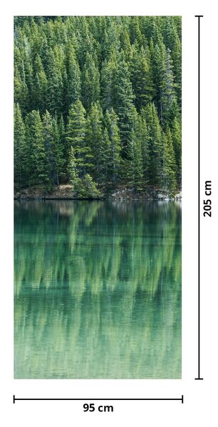 Fototapeta na dvere - Ihličnany pri jazere (95x205cm)