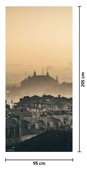 Fototapeta na dvere - Mesto pod hmlou (95x205cm)
