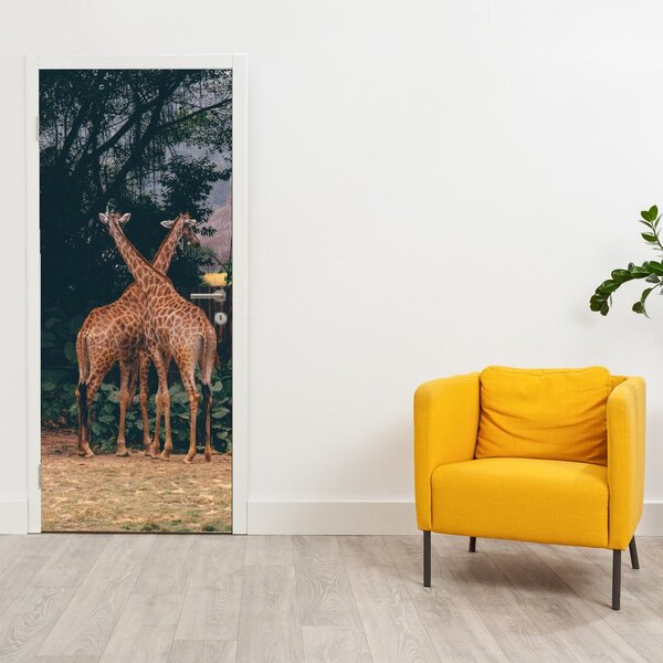 Fototapeta na dvere - Dve Žirafy (95x205cm)