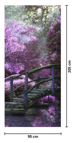 Fototapeta na dvere - Fialová záhrada (95x205cm)