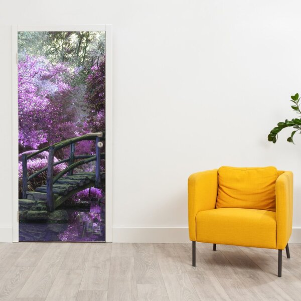 Fototapeta na dvere - Fialová záhrada (95x205cm)