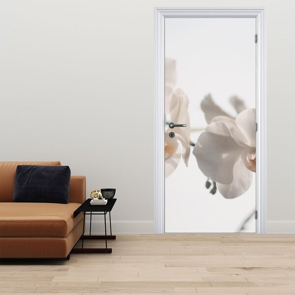Fototapeta na dvere - Biele orchidey (95x205cm)