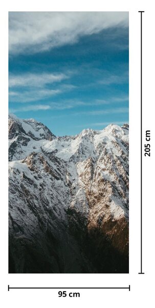 Fototapeta na dvere - Zasnežené vrcholky (95x205cm)