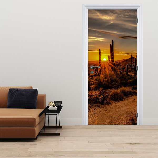 Fototapeta na dvere - Koniec dňa v arizonskej púšti (95x205cm)