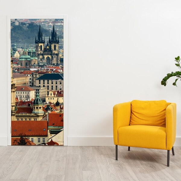 Fototapeta na dvere - Panorama Prahy (95x205cm)