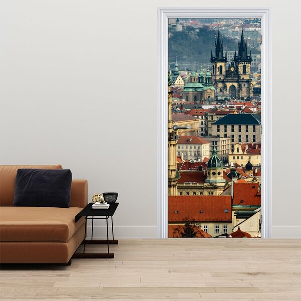 Fototapeta na dvere - Panorama Prahy (95x205cm)