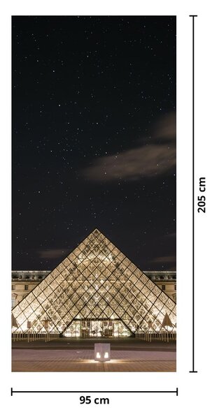 Fototapeta na dvere - Louvre v noci (95x205cm)