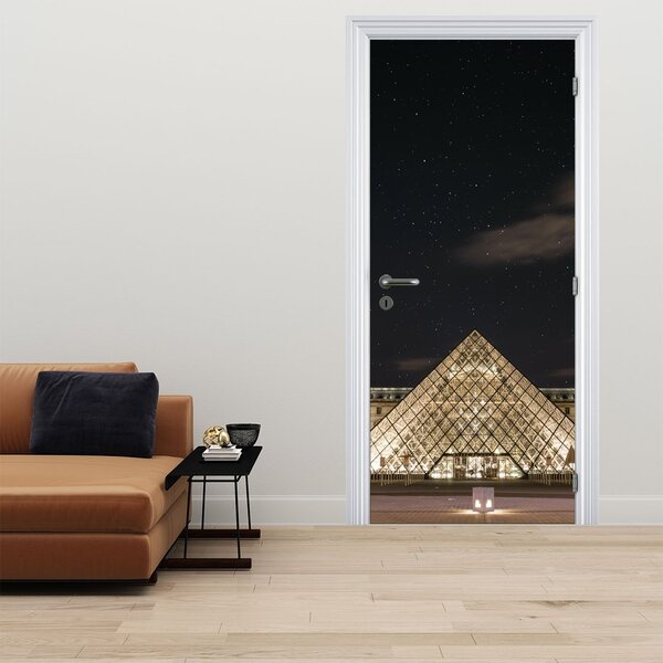 Fototapeta na dvere - Louvre v noci (95x205cm)