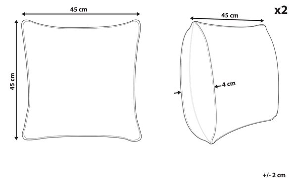 Sada 2 dekoratívnych vankúšov zelená biela bavlna polyester 45 x 45 cm vzor hrušiek ovocný motív vyšívané dekorácie doplnky