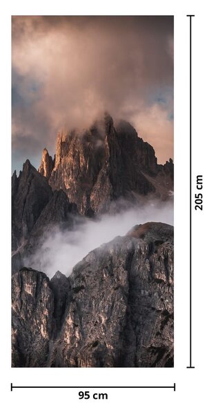 Fototapeta na dvere - Talianske Dolomity schované v hmle (95x205cm)
