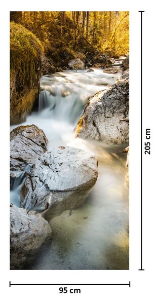 Fototapeta na dvere - Lesný potok (95x205cm)