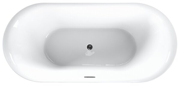 Voľne stojaca vaňa čierna sanitárny akrylát 180 x 80 cm oválna voľne stojaca moderný štýl