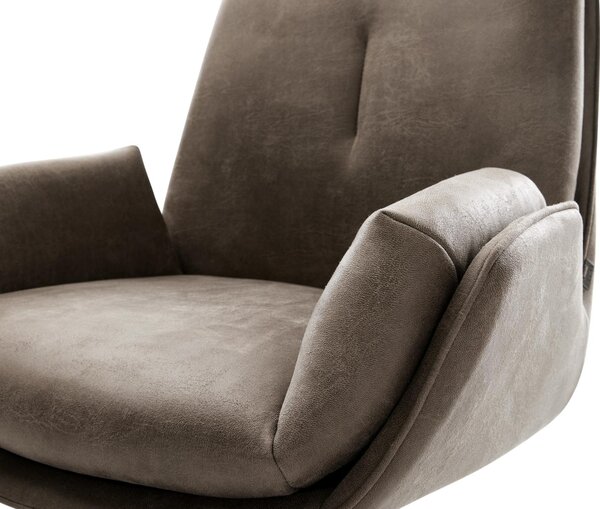 DELIFE Konzolová jedálenská stolička Clea-Flex mikrovlákno taupe vintage konzolová jedálenská stolička plochá čierna