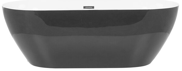 Voľne stojaca vaňa čierna sanitárny akrylát 180 x 80 cm oválna voľne stojaca moderný štýl