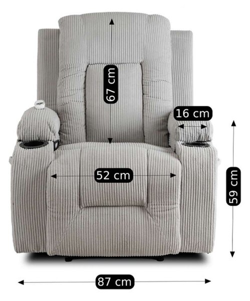 Masážne kreslo Limun 3, sivá