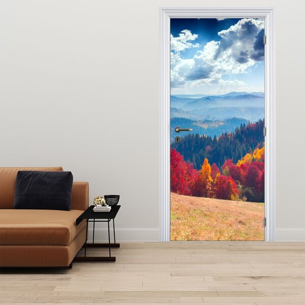 Fototapeta na dvere - Farebná jesenná krajina (95x205cm)