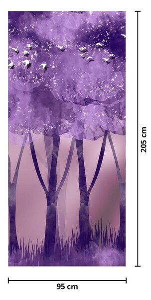 Fototapeta na dvere - Jelene v magickom lese (95x205cm)