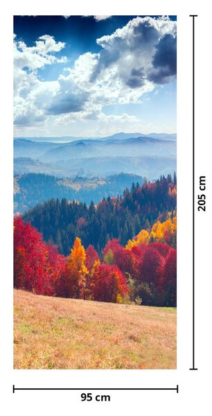 Fototapeta na dvere - Farebná jesenná krajina (95x205cm)