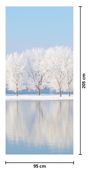 Fototapeta na dvere - Zimná krajina (95x205cm)