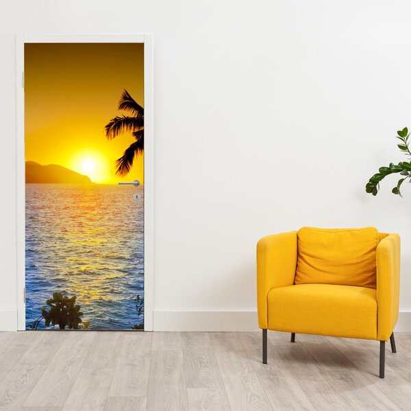 Fototapeta na dvere - Západ slnka nad morom (95x205cm)