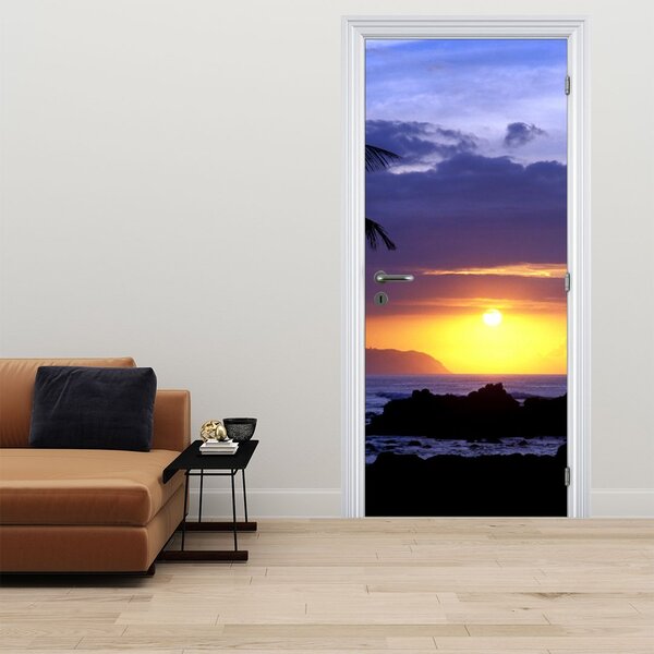 Fototapeta na dvere - Západ slnka nad morom (95x205cm)